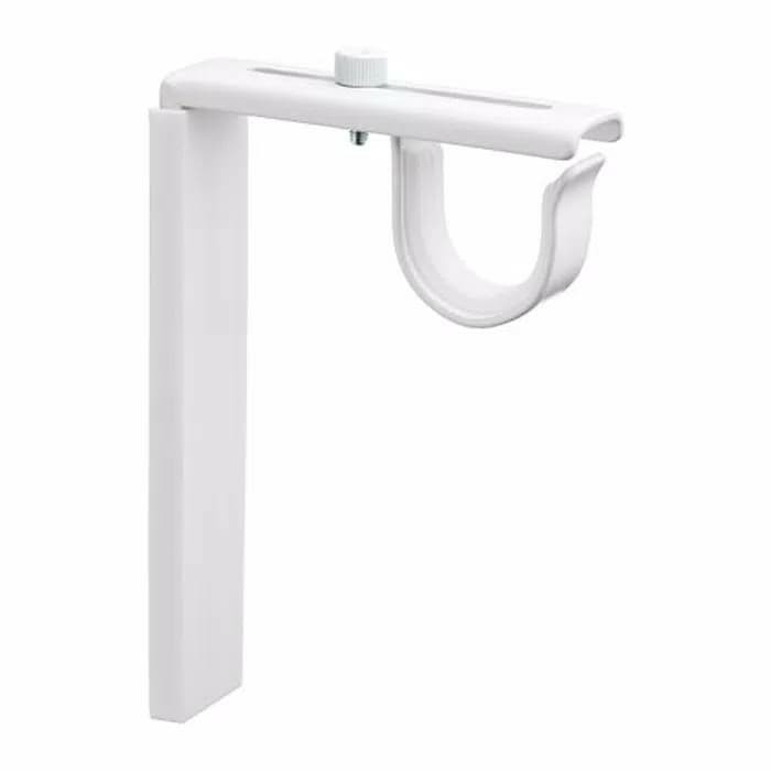 Braket siku L ke dinding utk batang tiang tirai gorden,bracket L,1pc,putih