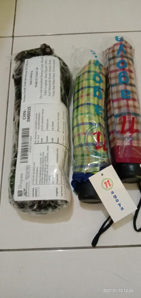Tepbrella Payung Lipat 3 Motif Kotak Termurah