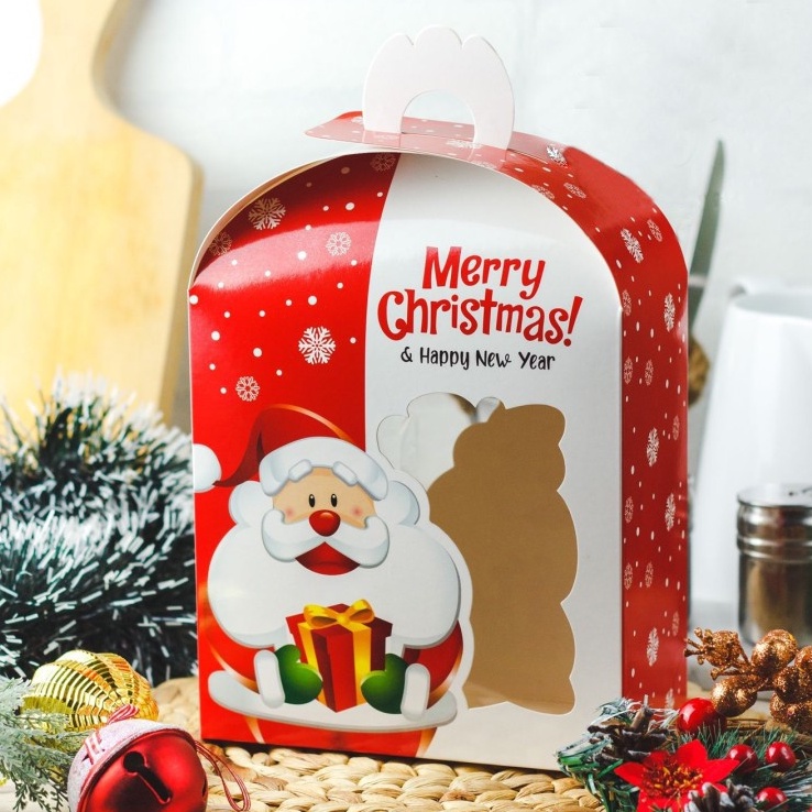 (5 pcs) Kardus Box Toples Tabung Jar Natal Packaging Hampers Kue Kering parcel Merry Christmas