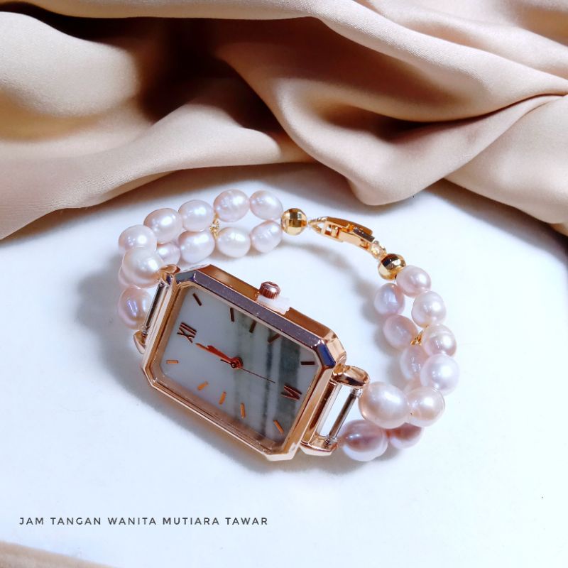 Jam Tangan Wanita Kekinian Mutiara Lombok Asli Bersertifikat || Jam Tangan mutiara asli || Jam wanit