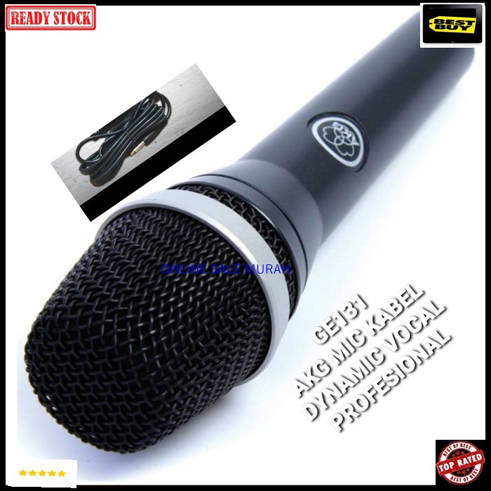 G131 Akg mic kabel dynamic Microphone full besi cable mik karaoke vocal vokal audio sound system audio pengeras suara pro profesional  BISA DIGUNAKA SEGALA JENIS MIC  Bahan dari besi metal  Mic tidak menggunakan baterai Langsung nyala tinggal colok  NON S