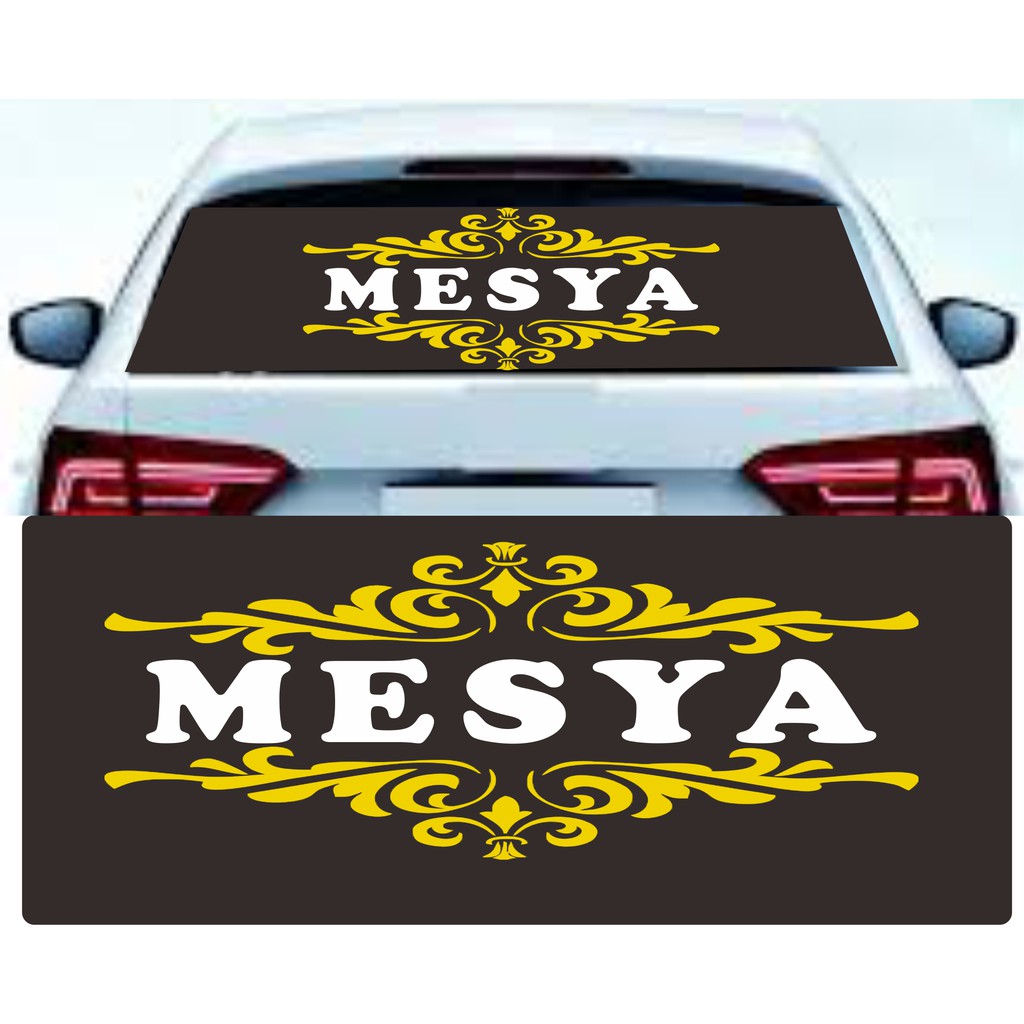 Stiker Cutting Sticker Kaca Belakang Mobil Pick Up Custom Nama Reflektve Waterproof Oracal