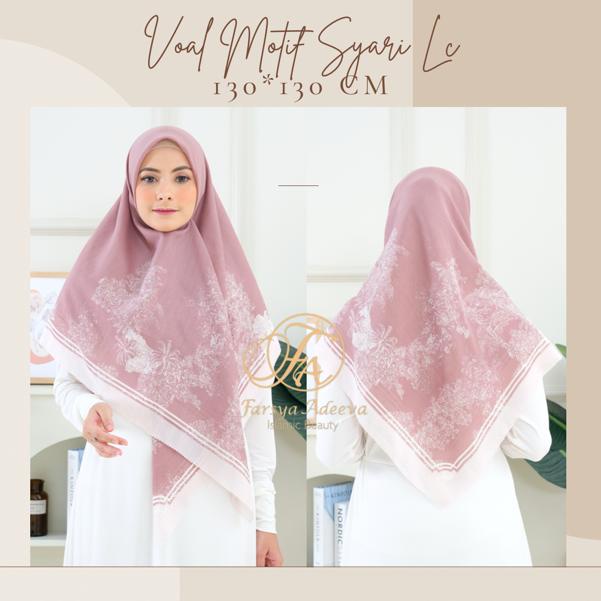 Hijab Voal Syari Motif size 130x130cm/ Voal Motif Jumbo