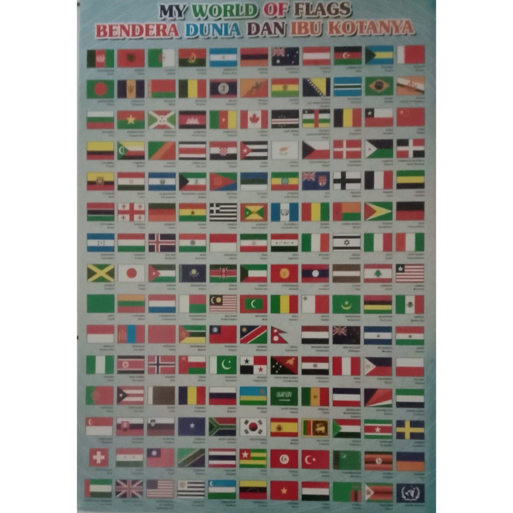 Poster Tema Bendera Negara Negara Dunia Shopee Indonesia