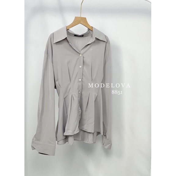 MDLV ~ 8851# Vivian Adjustable Waist Shirt Blouse Korea Blouse Premium Import Fashion Import