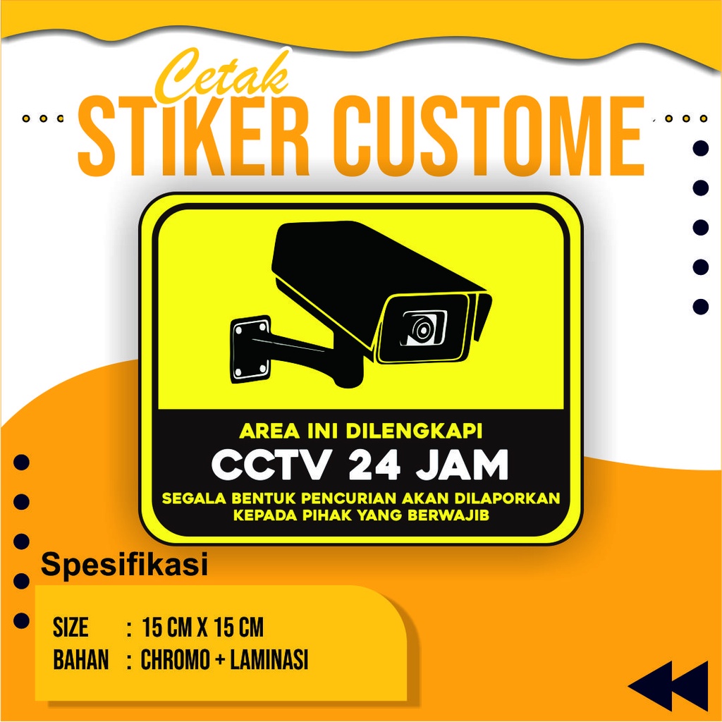 

STIKER WARNING CCTV ( Tempel pintu/jendela ) Stiker Cromo Murah // Stiker