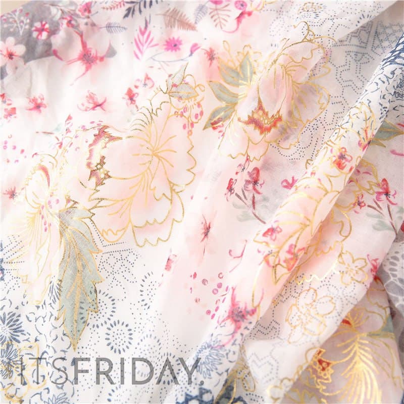 ITSFRIDAY NABA Scarf - Premium Pashmina Shawl Selendang Syal Pasmina Hijab Import Motif Flower Glitter Renda