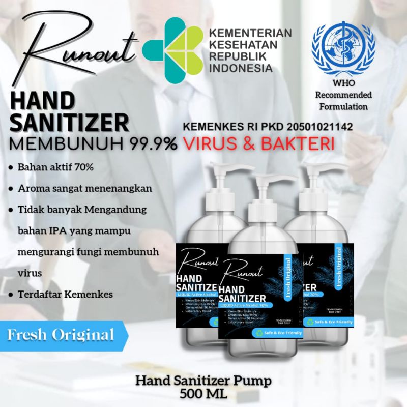 Hand Sanitizer Pump | 500 ML | Pump | Liquid | Cair | Promo Agustus Fresh Original