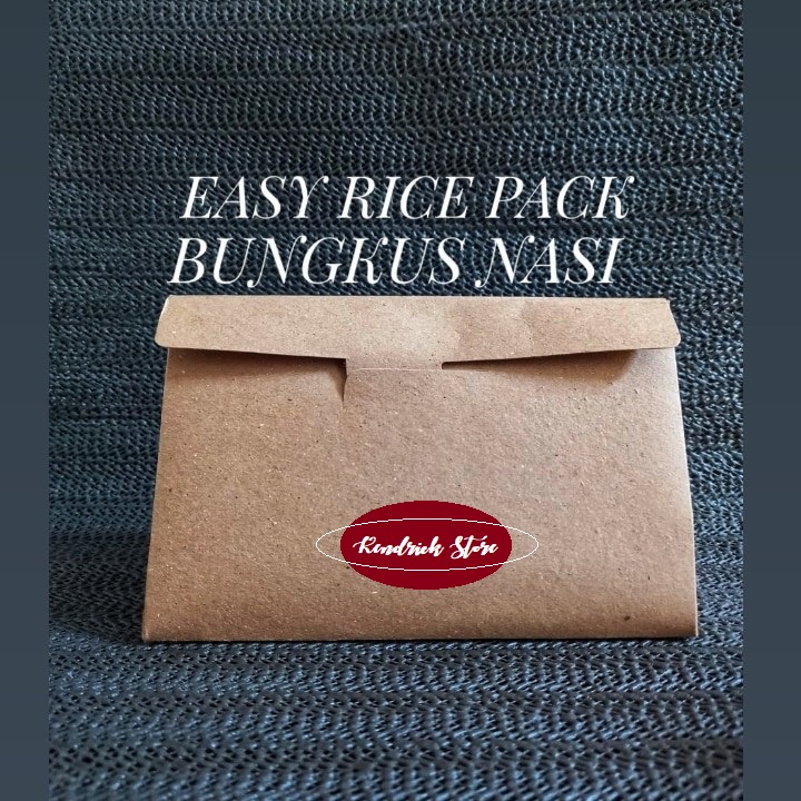 Easy Rice Pack/Rice Pack kertas/Bungkus Nasi Laminasi Coklat @100 lbr