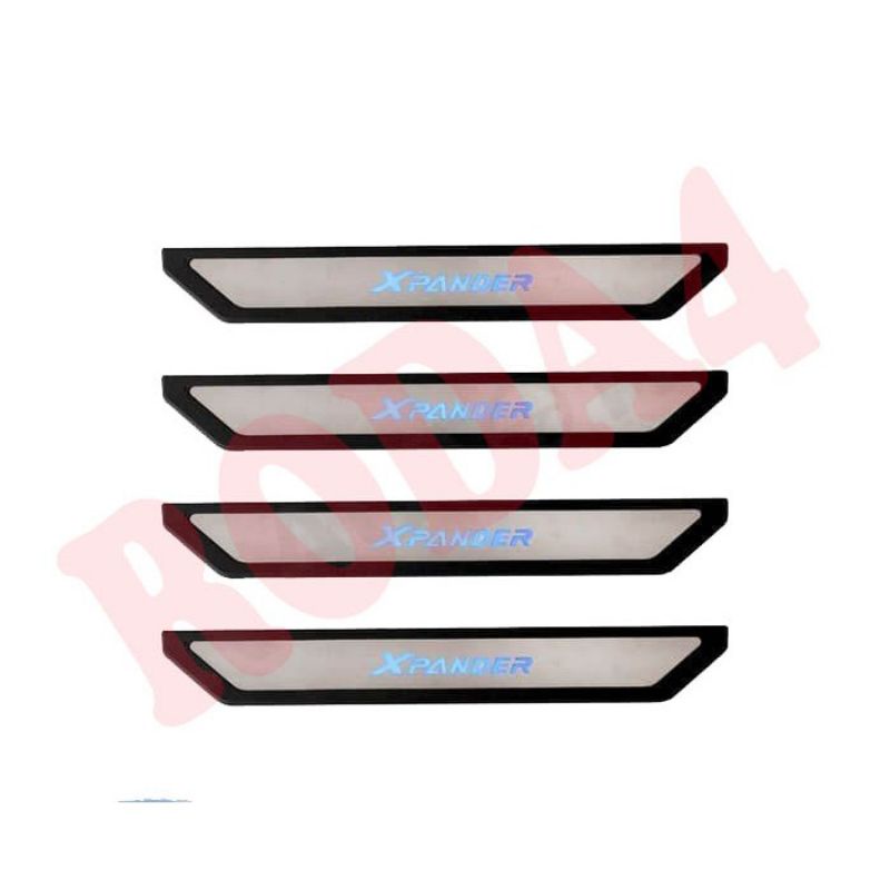 Sillplate Samping Lampu Xpander Model Kombinasi Stainless Hitam LED