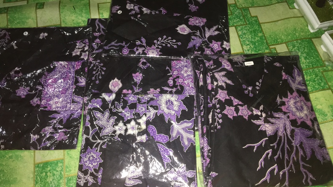 (couple Keluarga ) Batik Couple Keluarga Sania Ruffle Ori Ndoro Jowi Dnt - Motif Cibulan Ungu