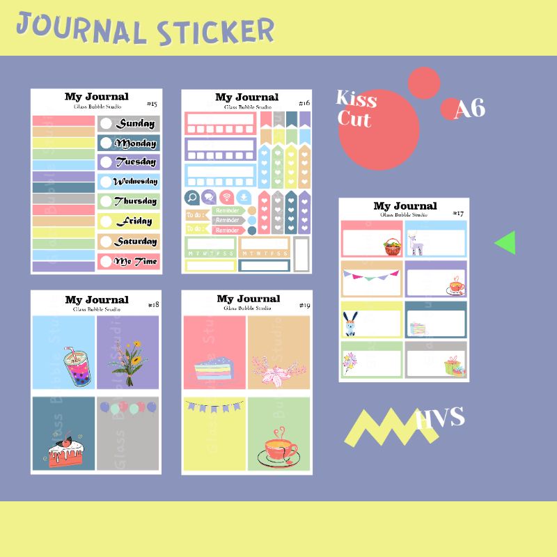 

Stiker jurnal - jurnaling sticker, daily stiker, planner stiker