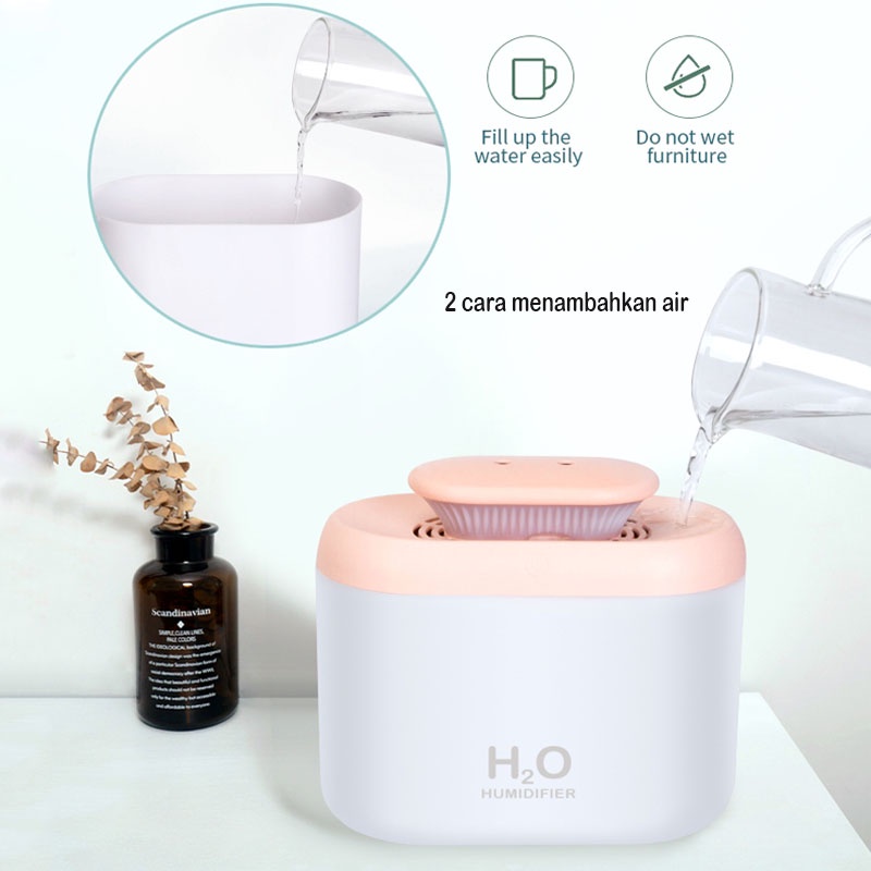 diffuser aromatherapy air humidifier 3.3L Aromaterapi Difuser Dengan Air Purifier 7 warna lampu-3