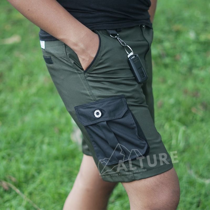 CELANA CARGO PENDEK PRIA &amp; WANITA CELANA CARGO CELANA PENDEK PRIA SIZE 28-34 HITAM-ARMY || TACTICAL PANTS || SHORT PANTS