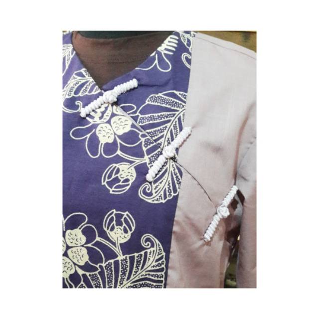 RNB 1813 Mini Dress cheongsam  batik motif daun simpor Belitung