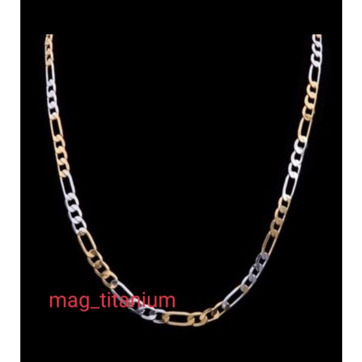 KALUNG RANTAI TITANIUM KOMBINASI PRIA WANITA TERLARIS STAINLEES STEEL