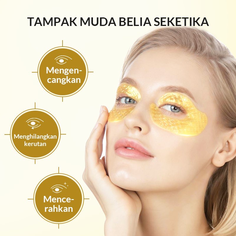 UNNY ×BIOAQUA 24K Gold Caviar Crystal Eye Mask masker mata panda cerah