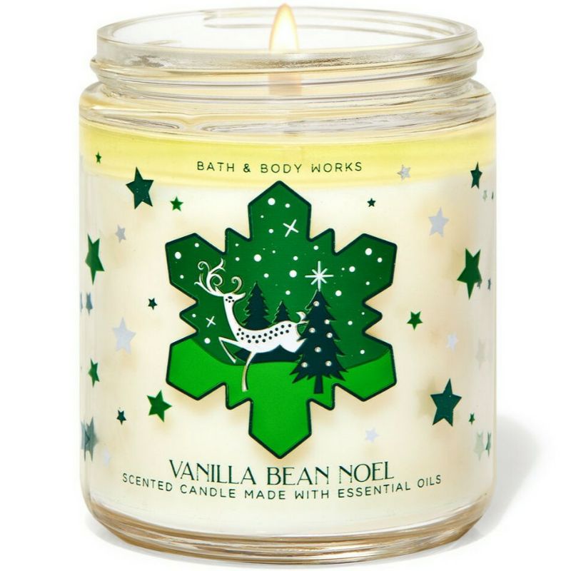 BATH AND BODY WORKS BBW VANILLA BEAN NOEL VBN WHITE SINGLE 1-WICK SCENTED CANDLE 198 G LILIN WANGI 1 SUMBU PENGHARUM RUANGAN vbn