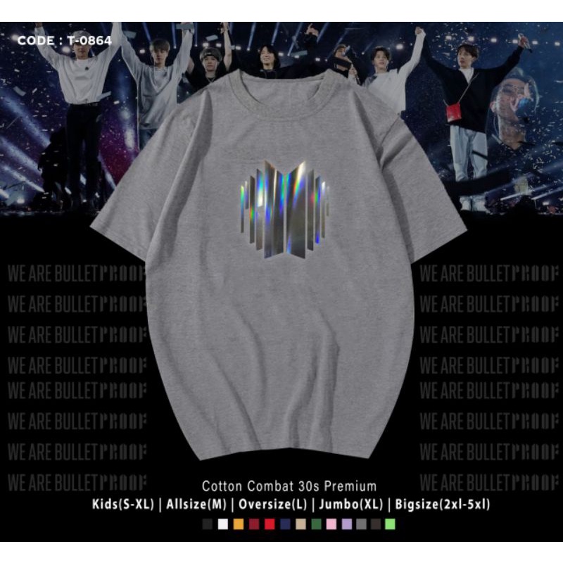 KAOS PROOF BANGTAN B T S HOLOGRAM/T-SHIRT PROOF BANGTAN HOLOGRAM PREMIUM/FREE POUCH BT 21