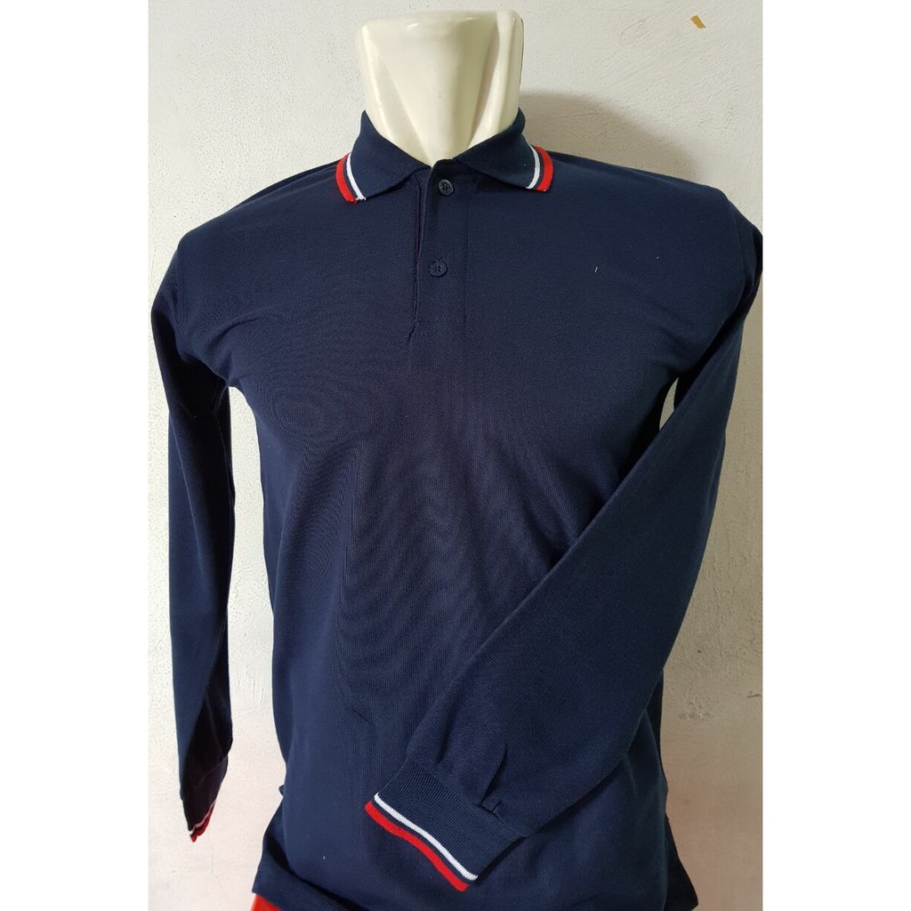  POLO  LENGAN  PANJANG  PRIA  NAVY MURAH KAOS KERAH LENGAN  