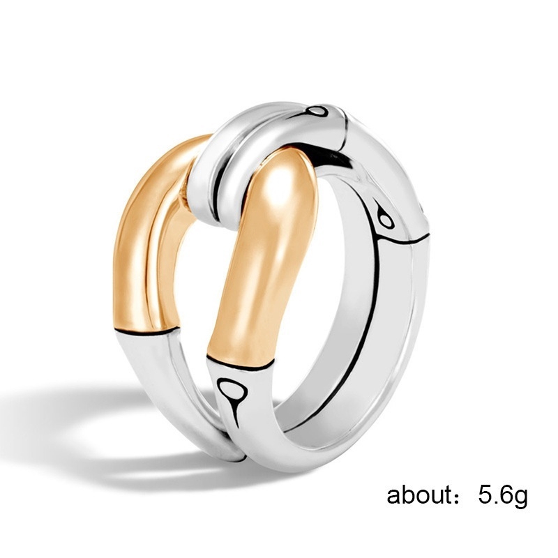 Cincin Sterling Silver 925 Desain Tulang Bambu Untuk Wanita