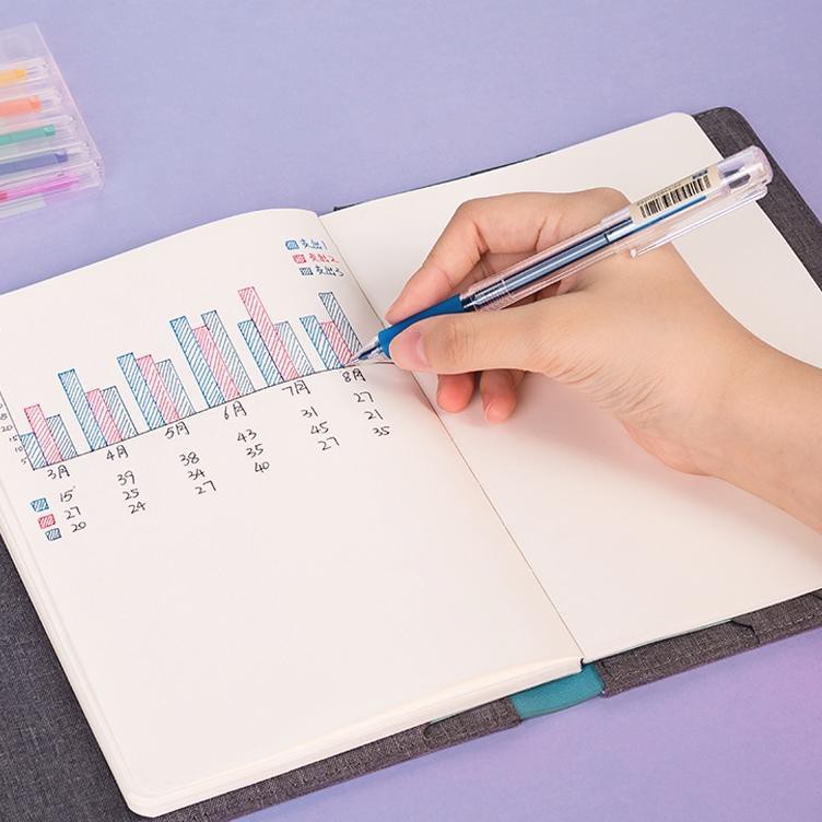 

⭐Ready●niih.⭐ Deli Pulpen Gel 6 Warna Cerah 6pcs/Pack 0.5mm Untuk Menulis Jurnal Dilengkapi Klip A12