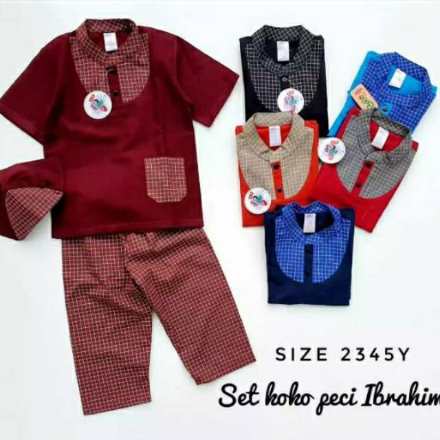 Koko Anak Laki Laki Ibrahim / Turki Set Baju Muslim Setelan 1 2 3 4 5 tahun