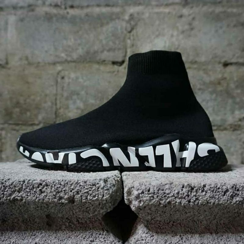 balenciaga speed trainer black graffiti