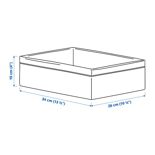 BAXNA Pengatur Kotak 26x34x10 cm abu abu putih