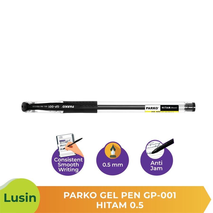 PARKO GEL PEN GP-001 HITAM 0.5