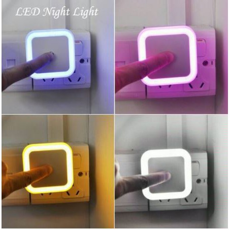 [ ABJ ] Lampu Tidur LED Otomatis Sensor Cahaya Colok Listrik Dinding Persegi Dekorasi Ruangan Night Lamp