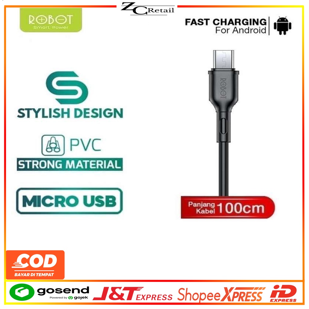 ROBOT RT-RBM100 RT RBM100 Wired Cable Kabel data Micro USB MICRO 1 Meter Universal Smartphone hp