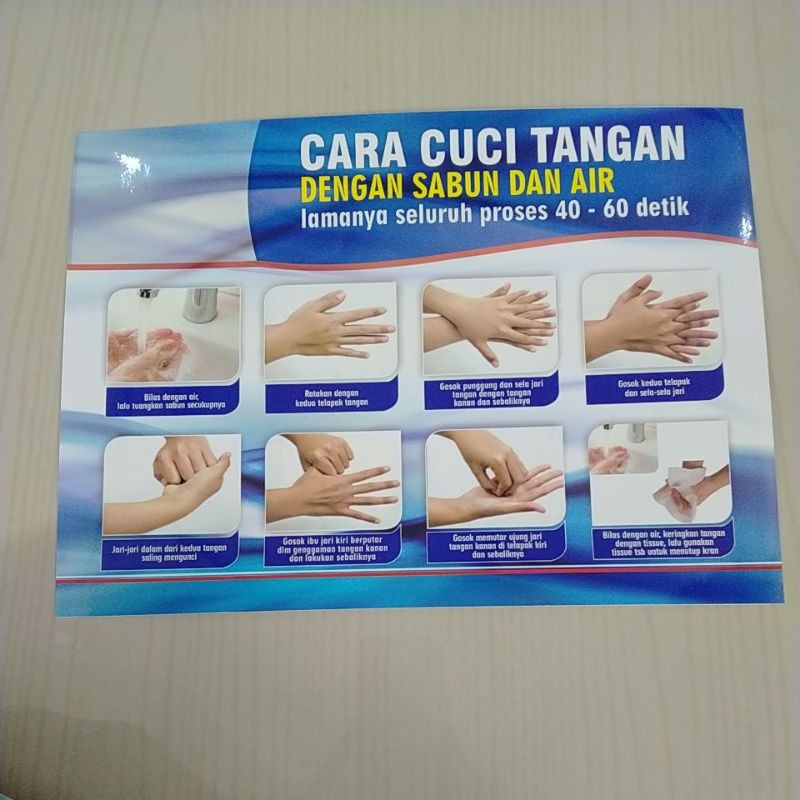 

Stiker Cara Cuci Tangan Dengan Sabun dan Air