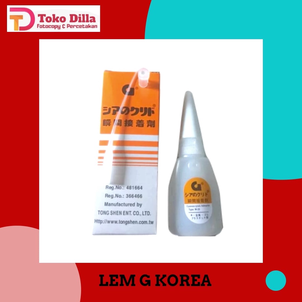 

Lem G Serbaguna Super Glue Tetes Epotec Cair Korea W-20 Instan