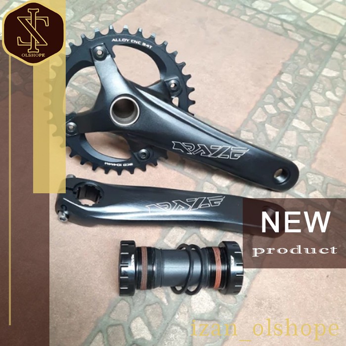 Crank Crankset RAZE MTB HT2 34T 170MM HITAM