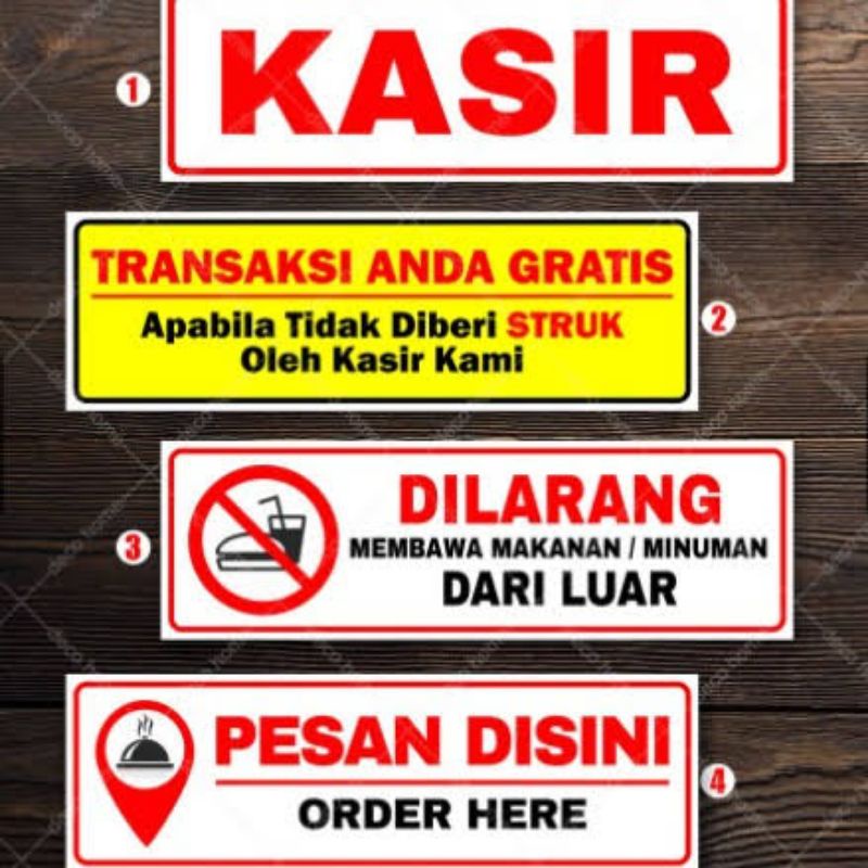 

Stiker kasir stiker tulisan pesan makanan di sini stiker resto sign uk 7,5×23