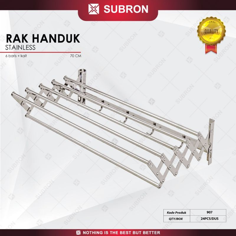 Rak handuk tarik stainless 304 (1,5meter ) / Gantugan handuk tarik