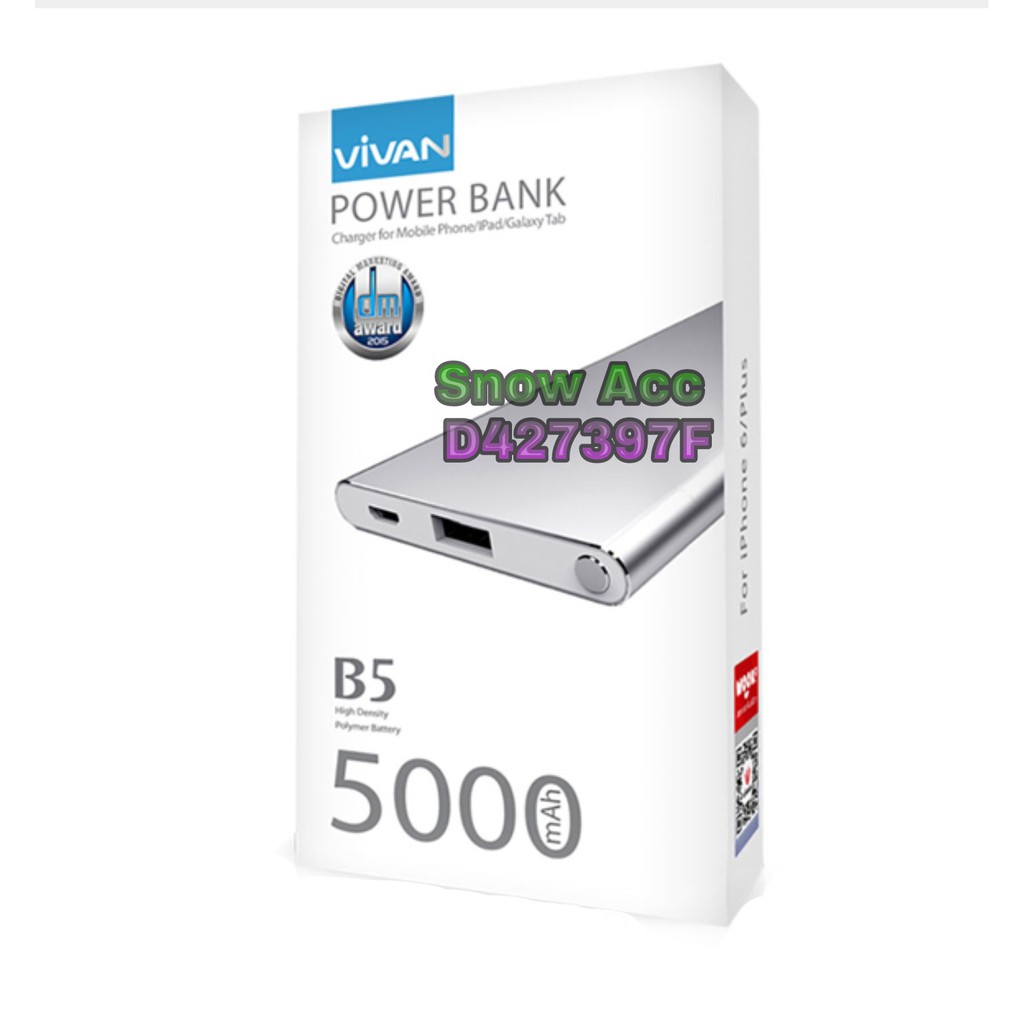 VIVAN POWERBANK B5 5200mAh powerbank vivan