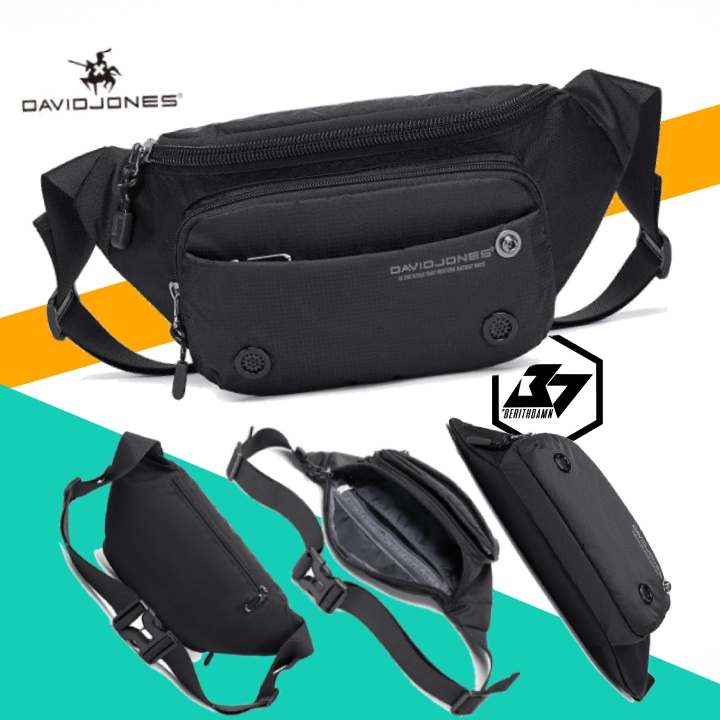 DAVID JONES PARIS Messenger Bag Tas Pinggang Pria Tas Kurir Tas Bahu Tas Dokumen Kantor Waist Bag OR