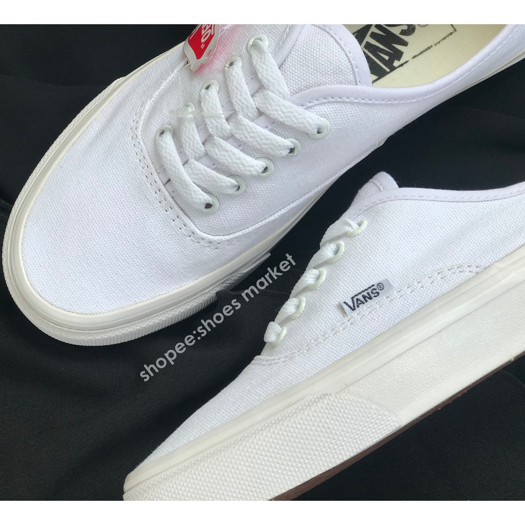 Vans Authentic All White Full Putih Sepatu Couple Sneakers Tali