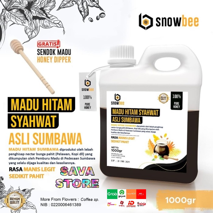 MADU VITALITAS STAMINA SNOWBEE MADU HITAM SYAHWAT ASLI SUMBAWA 1000 gram