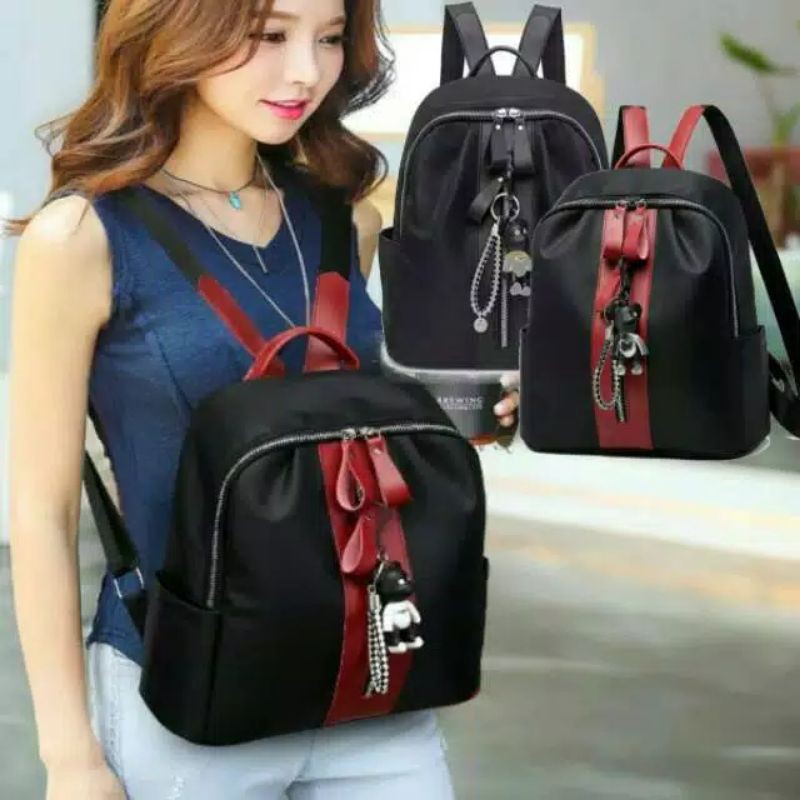 TAS WANITA RANSEL ANTI AIR MOTIF KUCING