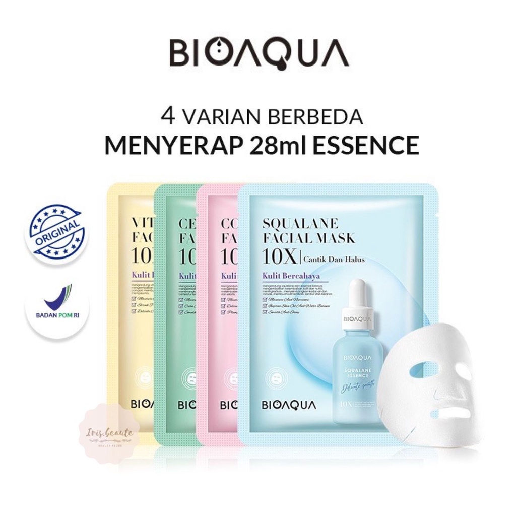 BIOAQUA Sheet mask 10X Effect Masker wajah Whitening / Anti-Aging / Repair / Moisturizing Face Mask