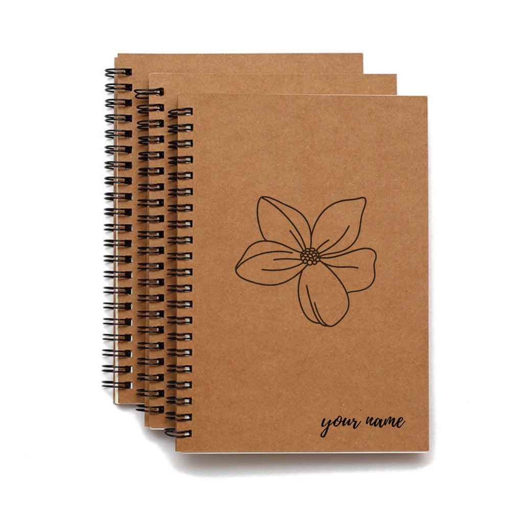

Notebook Floral / Tumbuhan Edition Lined Grid Dot Ukuran A5 Ring Spiral Jurnal Catatan Buku Spiral