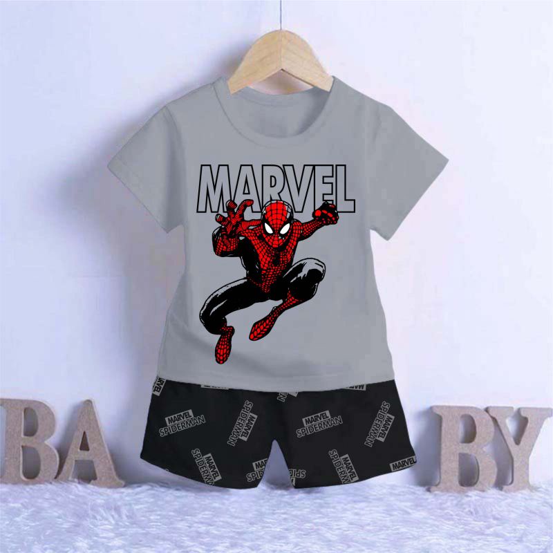 ODOM SETELAN BAJU ANAK BAYI / SET BAJU BAYI LAKI LAKI UMUR 1-4 TAHUN-MARVEL SPIDER