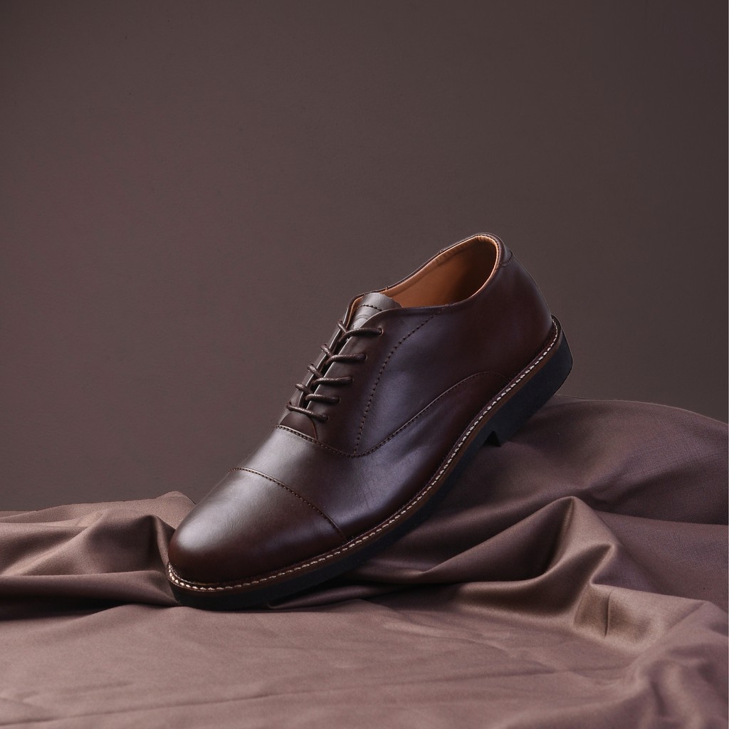 OXFORD BROWN - Pantofel Pria Kulit Asli Formal Kasual Sepatu Pantofel Kerja Pria - Pantopel