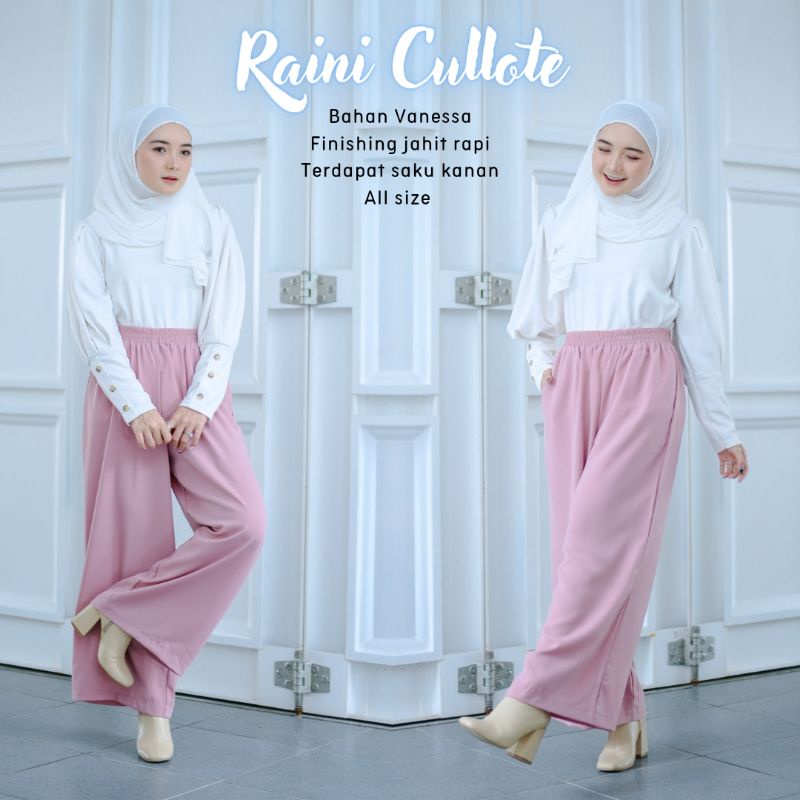 New - Celana/Kulot Pants Panjang Polos - Raini Cullote - Bahan Vanessa - All size fit to L