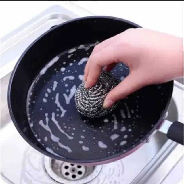 Bola baja  Bola Kawat Sikat Serat Baja Cuci Piring Scourer Murah