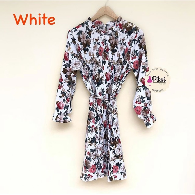 Dress korean style murah / dress floral cantik / dresa crepe lucu / dress bkk ready lucu murah /1936