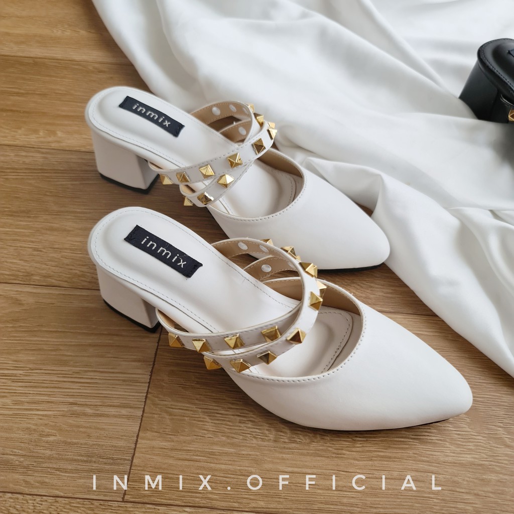 inmix - CALEA - Premium Imported Material Mules Heels 5cm - inmix Rubber Outsole-1